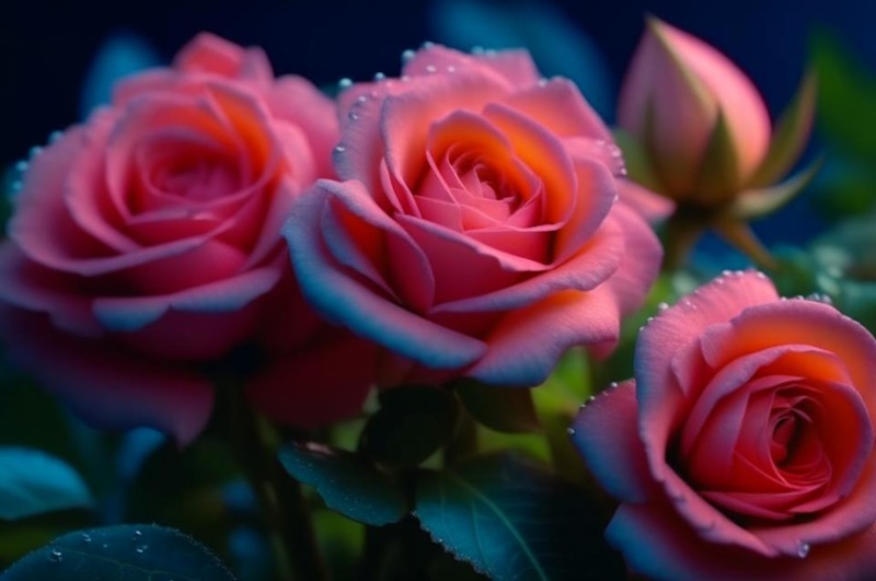 Розовые прекрасные розы